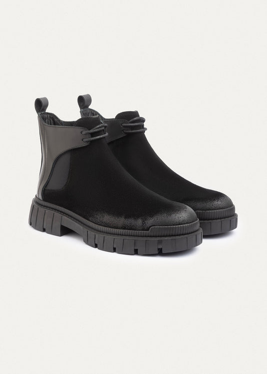 Suede Chelsea Boot — Black