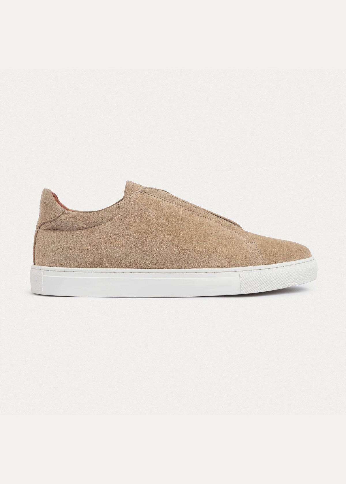 Leather Slip-On Sneaker — Beige