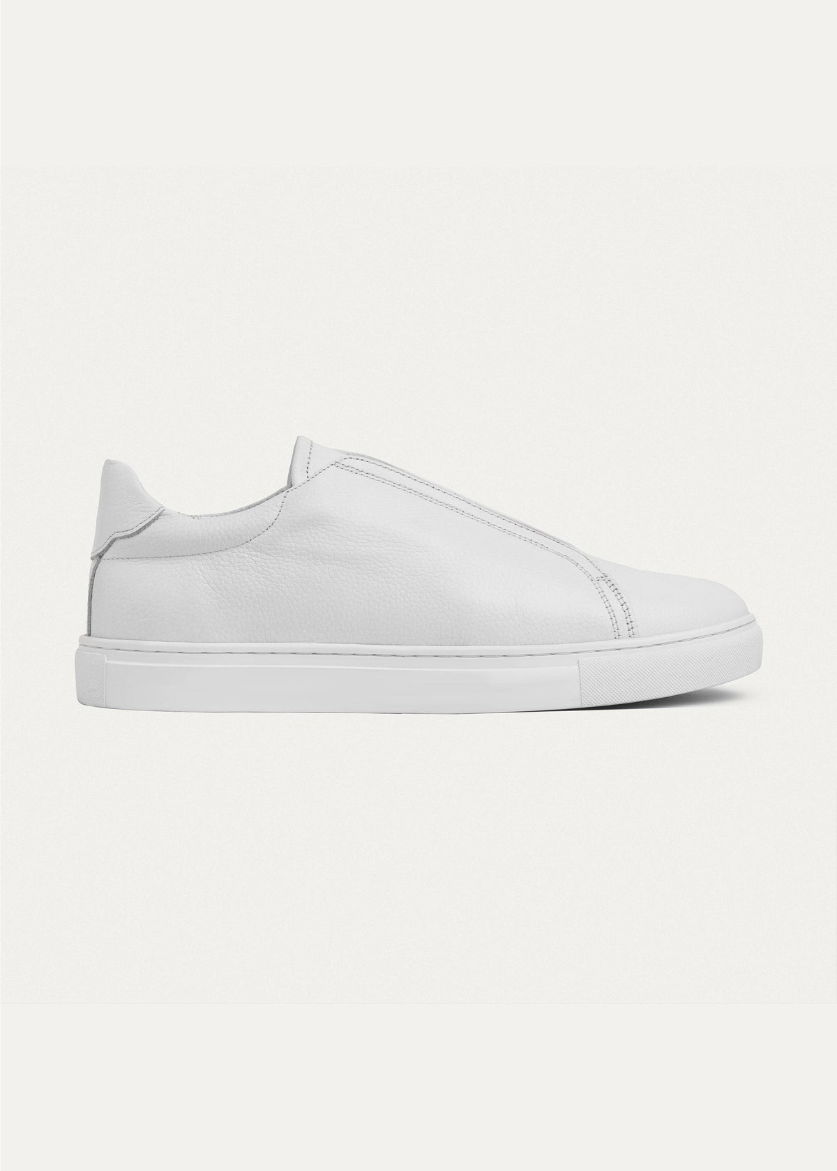 Leather Slip-On Sneaker — White