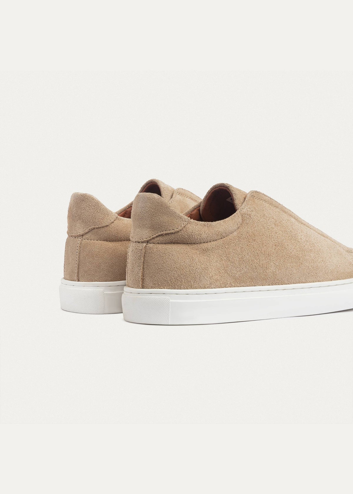 Leather Slip-On Sneaker — Beige