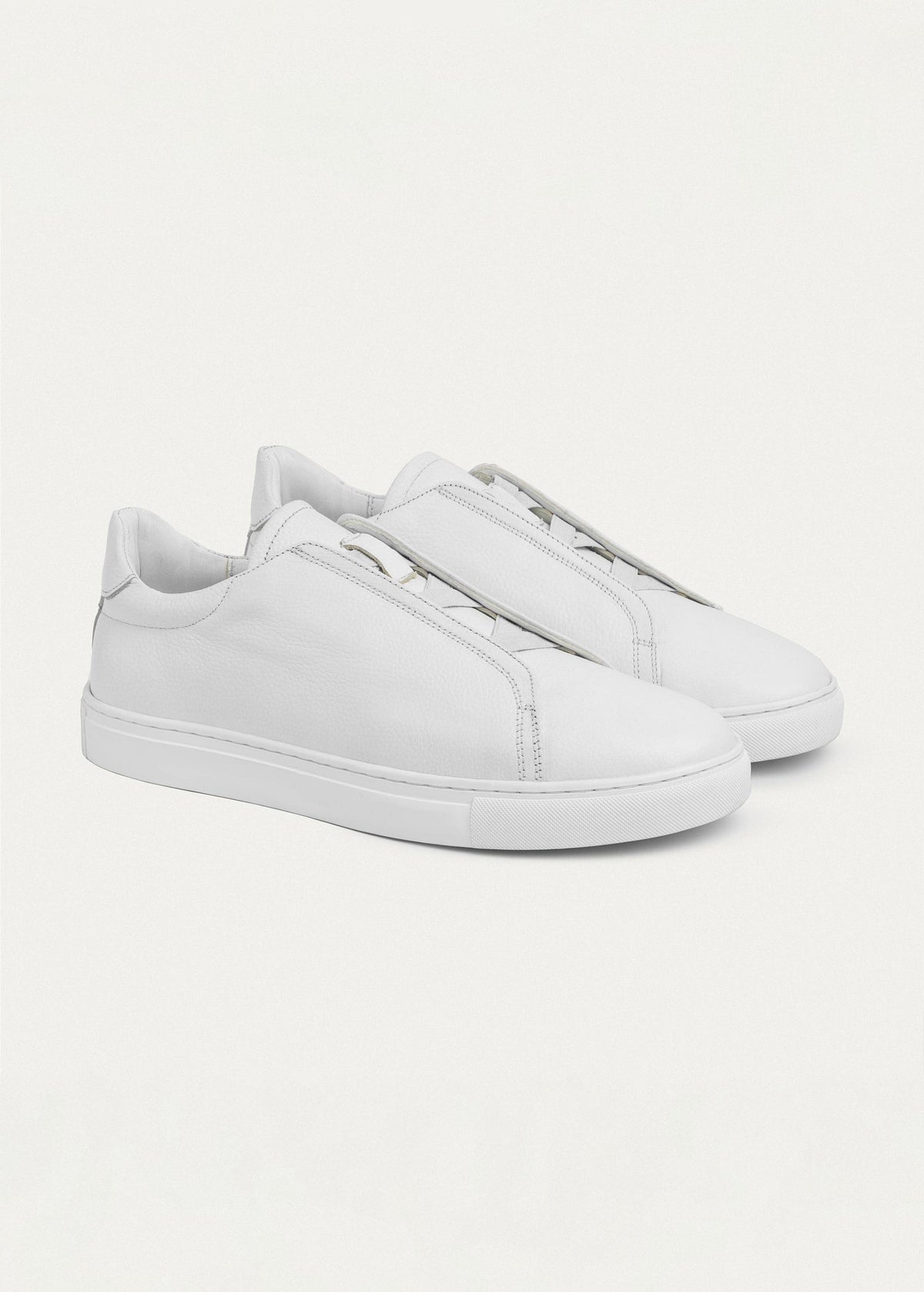 Leather Slip-On Sneaker — White