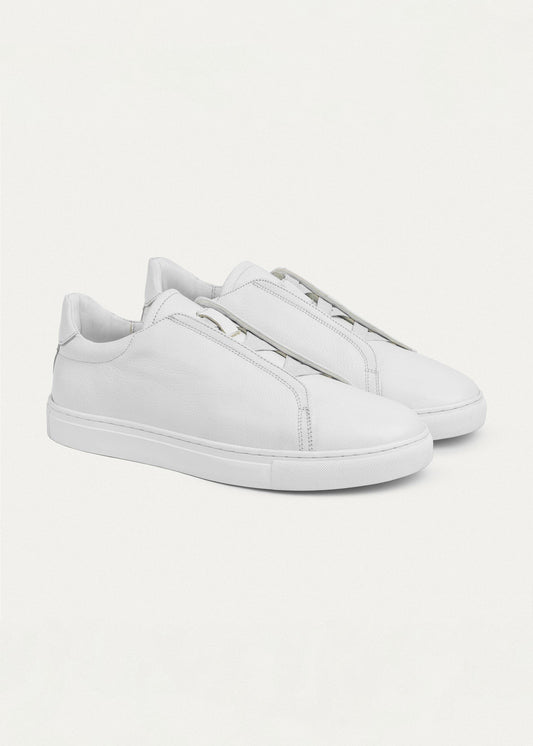 Leather Slip-On Sneaker — White