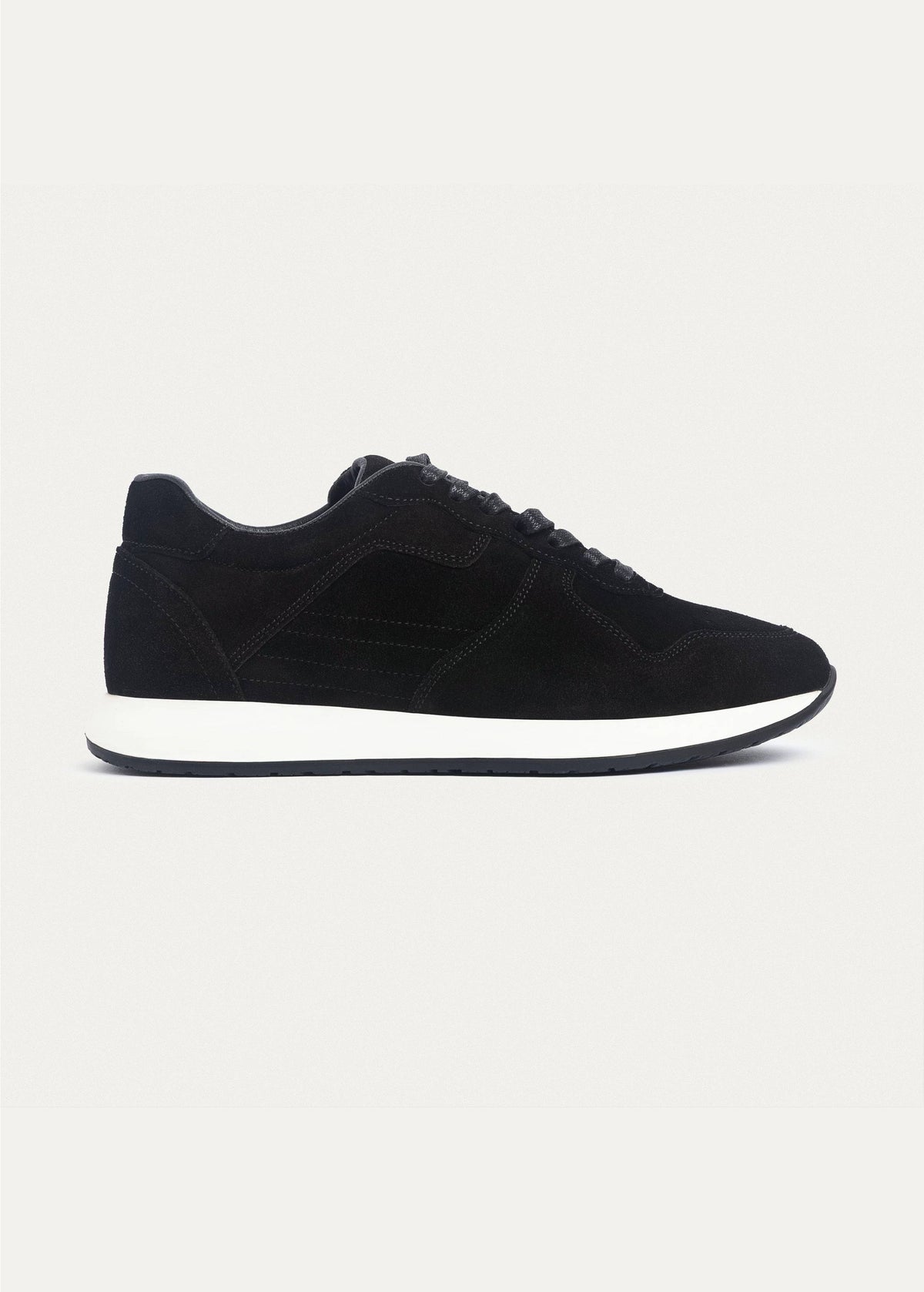 Suede Court Sneaker — Black