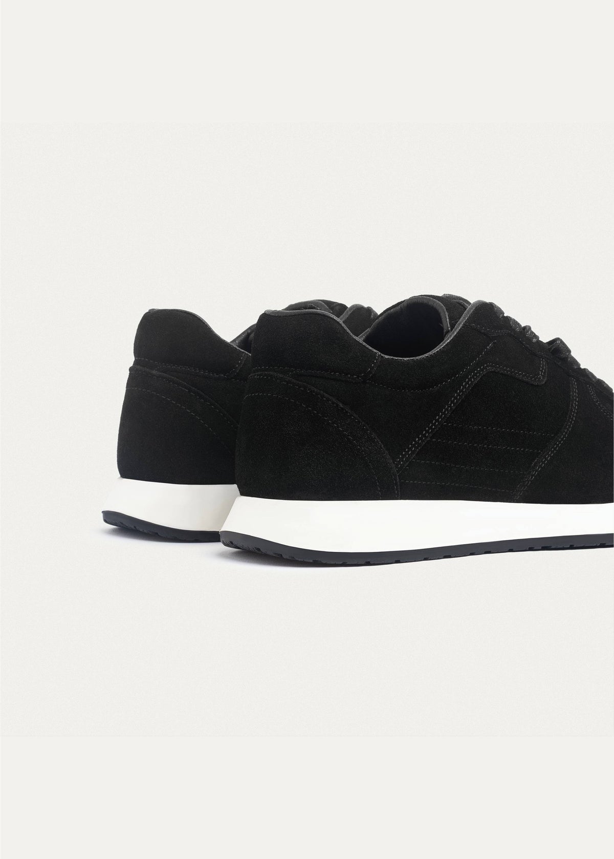 Suede Court Sneaker — Black