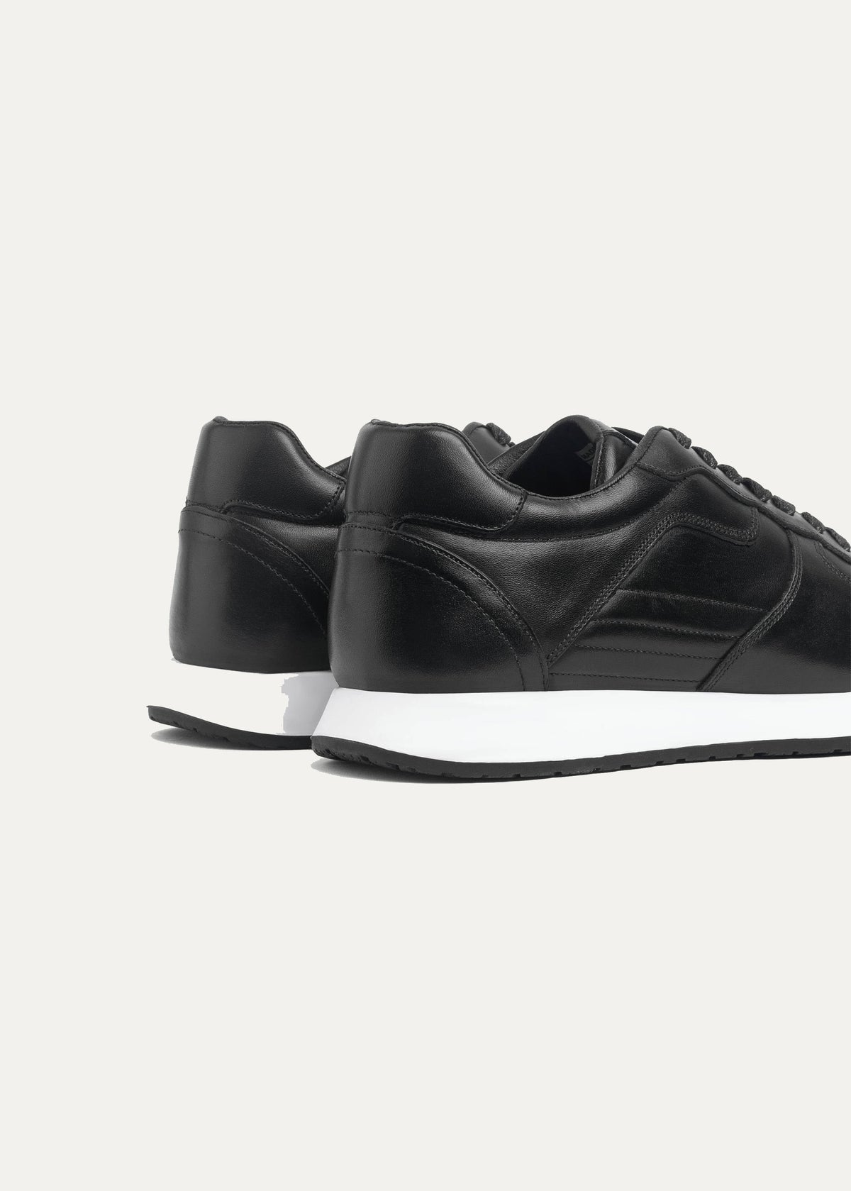 Leather Court Sneaker — Black