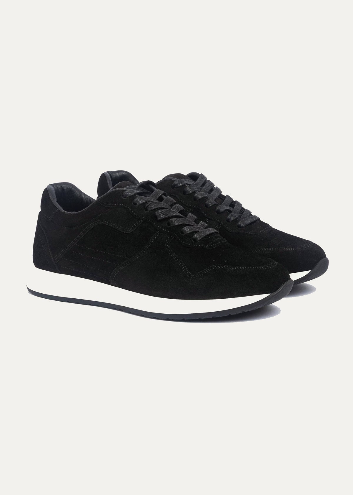 Suede Court Sneaker — Black
