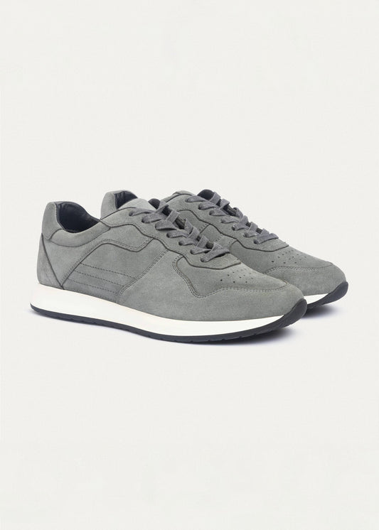 Suede Court Sneaker — Gray