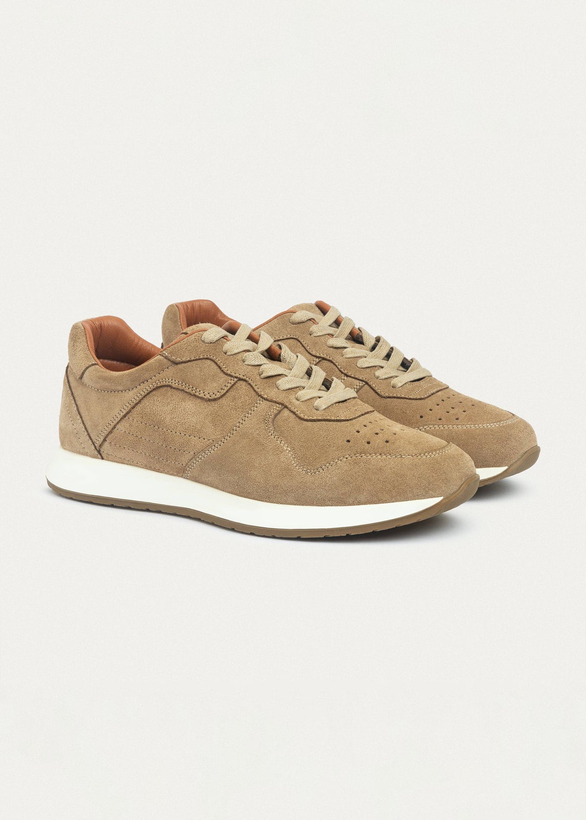 Suede Court Sneaker — Cafe