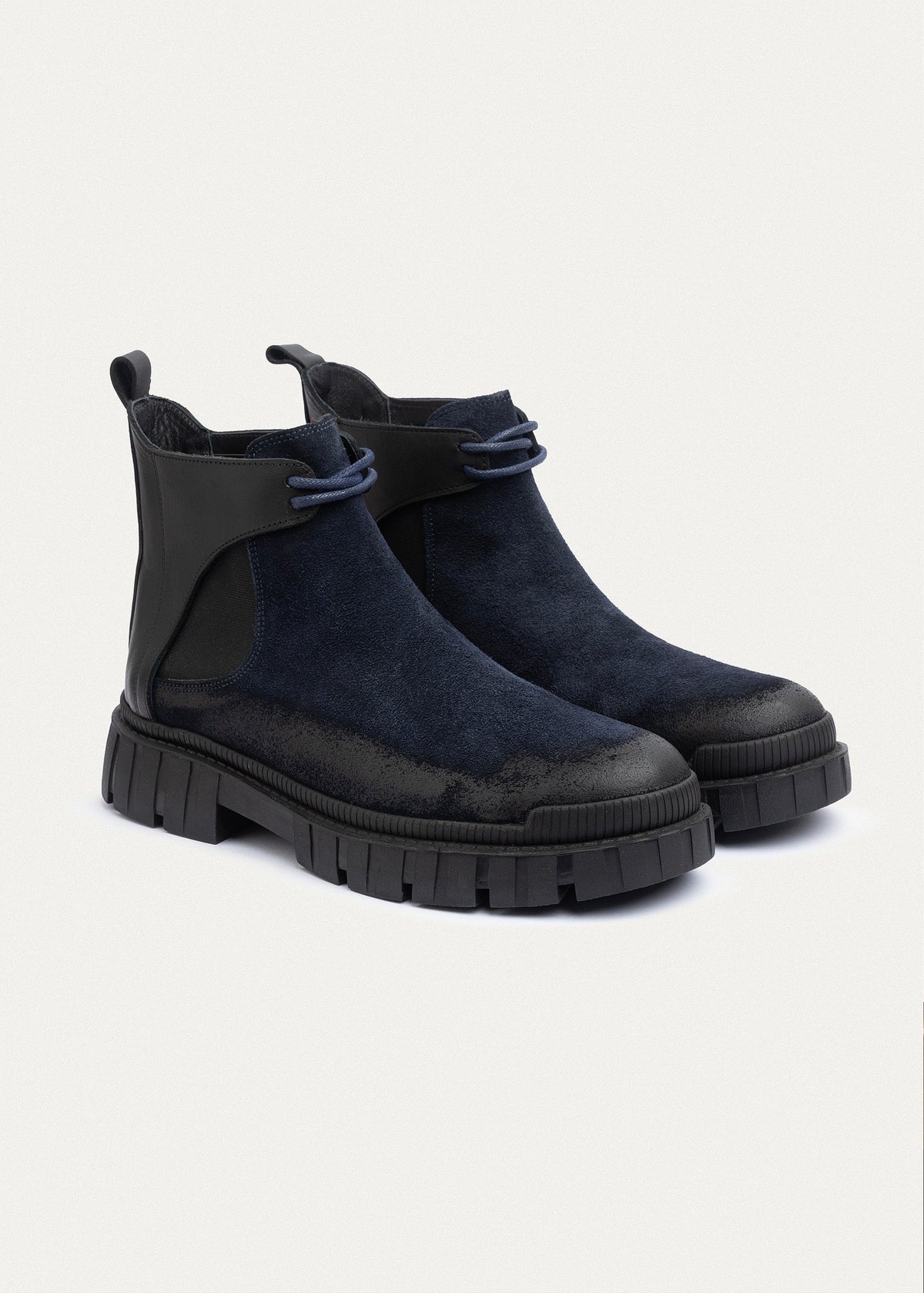 Suede Chelsea Boot — Navy Blue