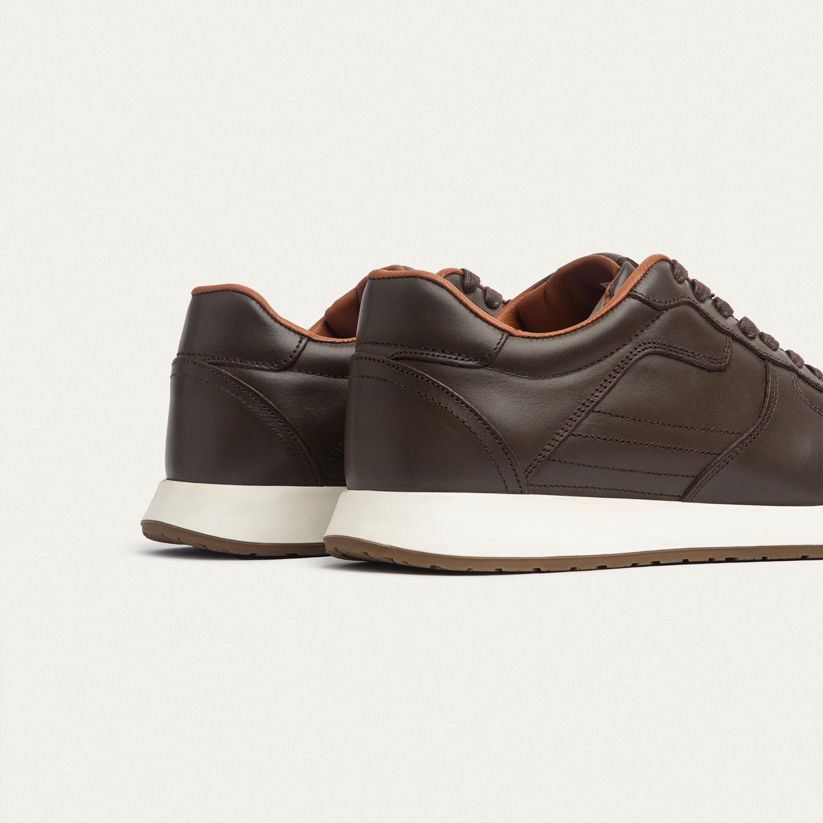 Leather Court Sneaker — Brown