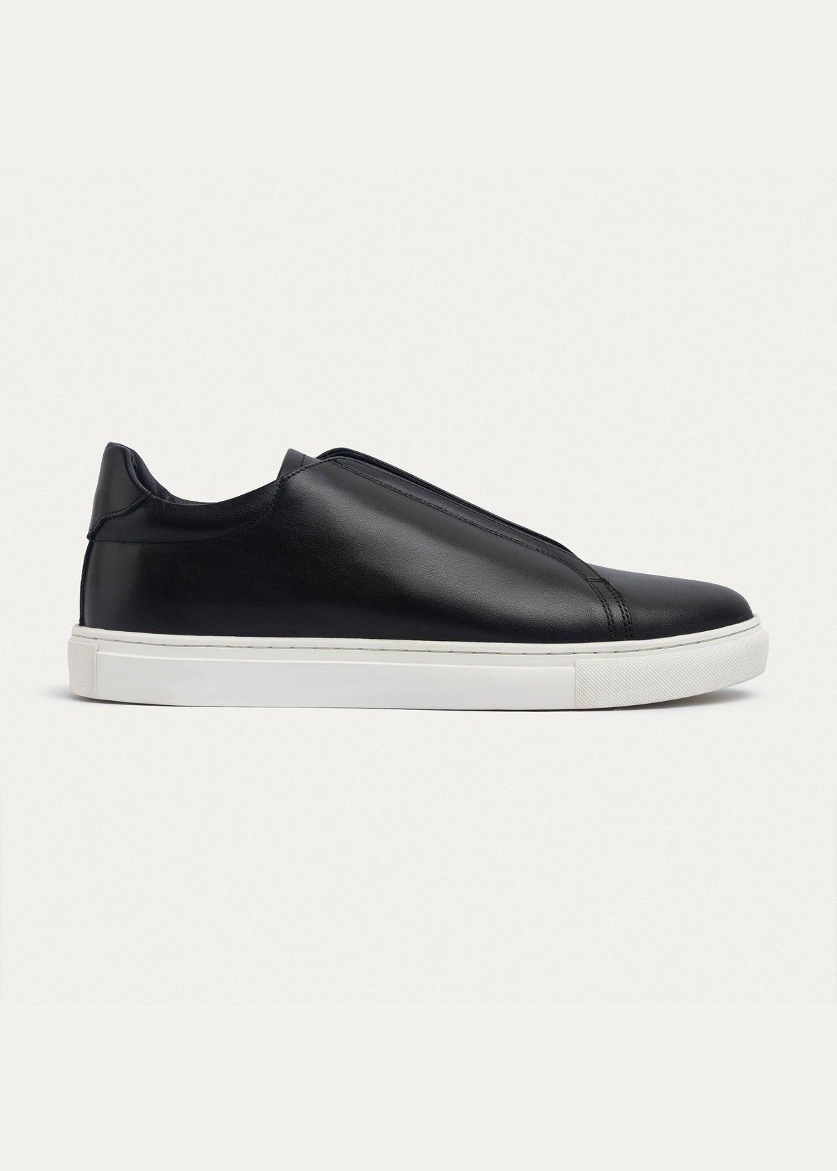 Leather Slip-On Sneaker — Black