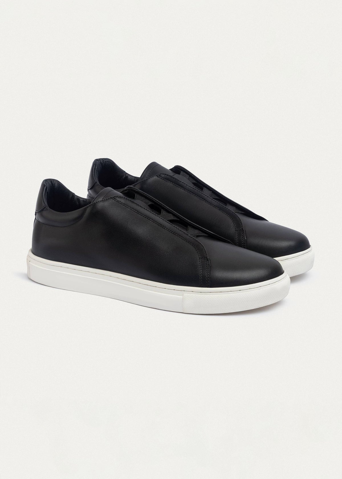 Leather Slip-On Sneaker — Black