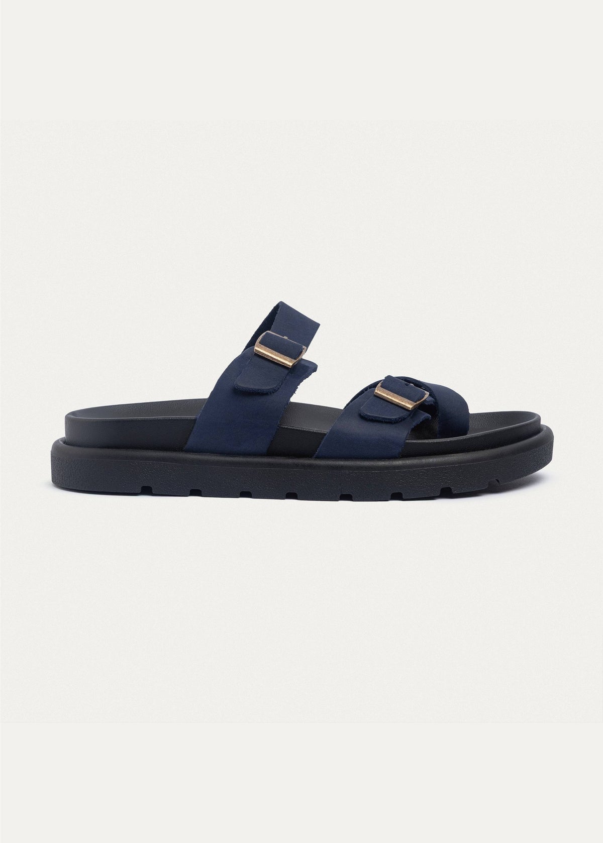 Urban Leather Soft Footbed Sandal — Navy Blue