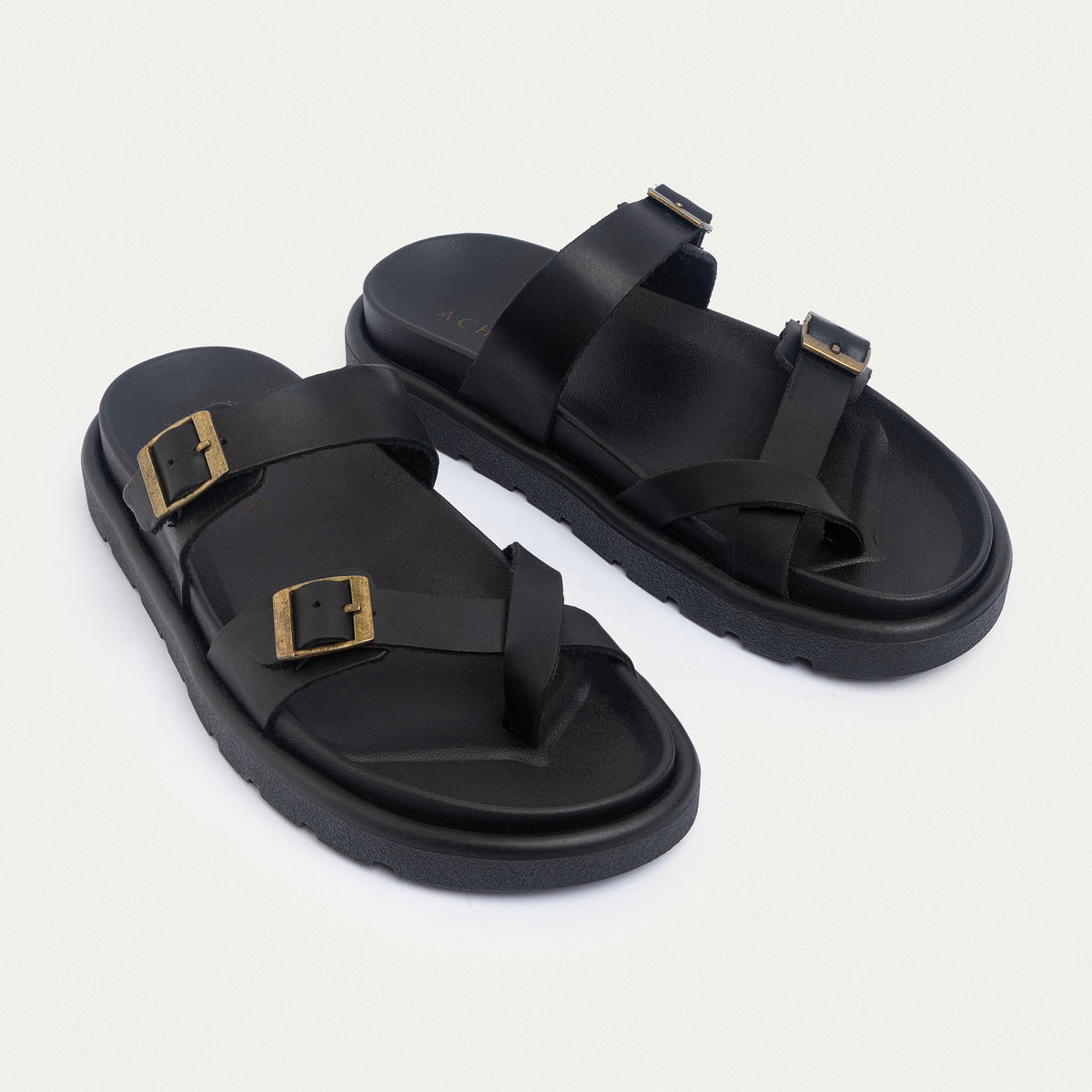 Urban Leather Soft Footbed Sandal — Black