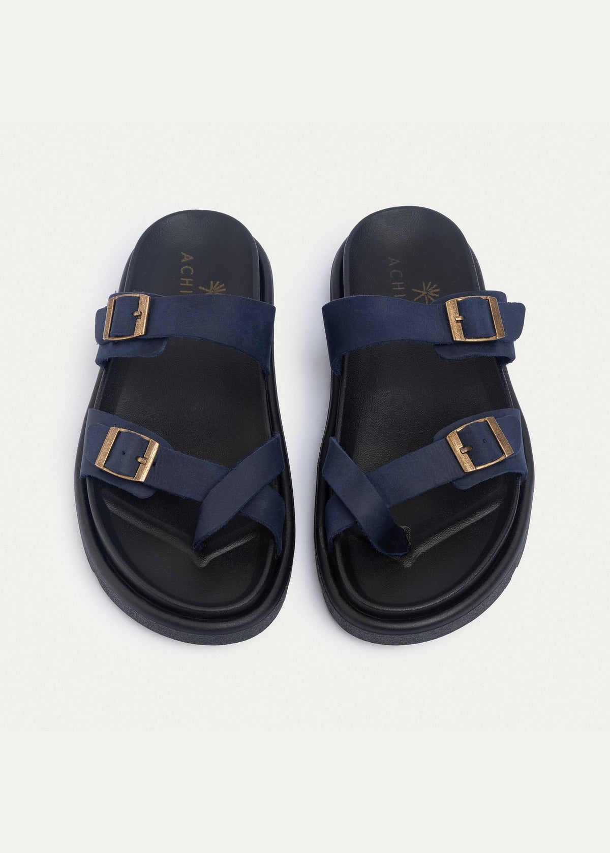 Urban Leather Soft Footbed Sandal — Navy Blue
