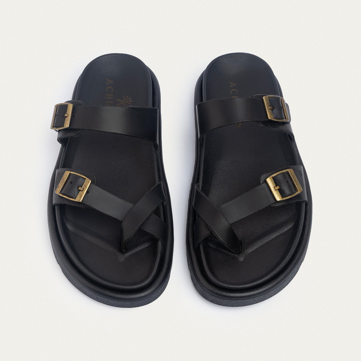 Urban Leather Soft Footbed Sandal — Black