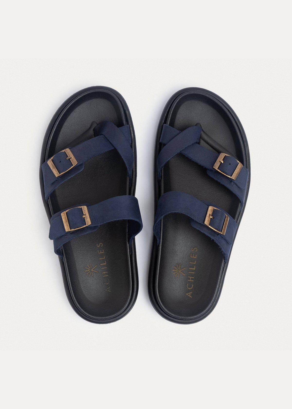 Urban Leather Soft Footbed Sandal — Navy Blue