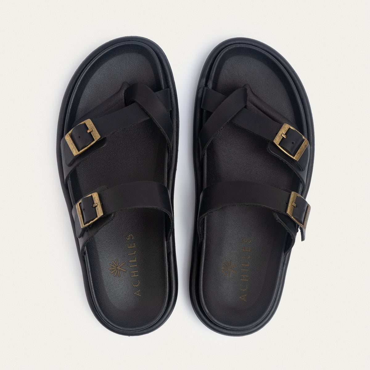 Urban Leather Soft Footbed Sandal — Black