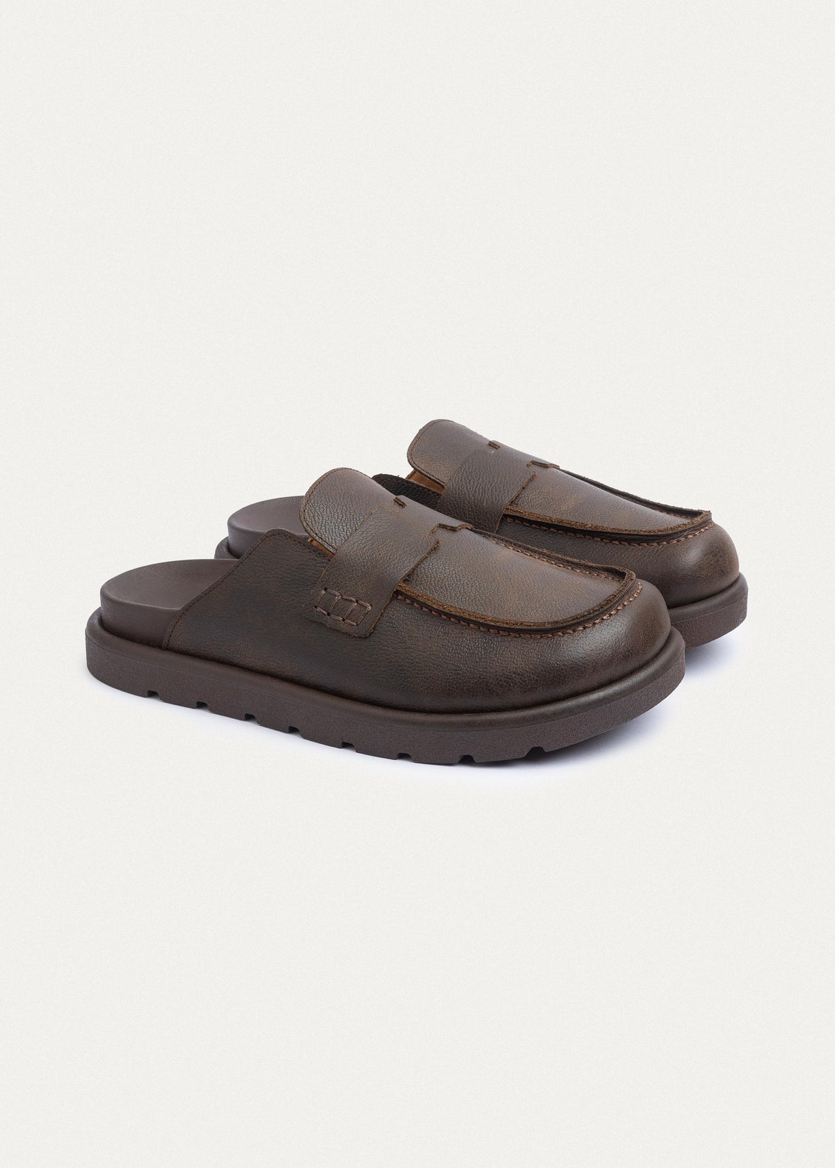 Oiled-Tex Leather Loafer — Brown