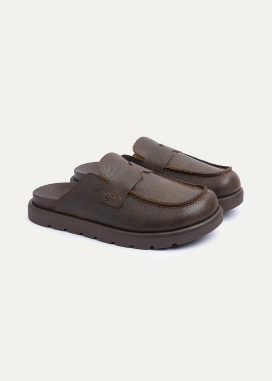 Oiled-Tex Leather Loafer — Brown