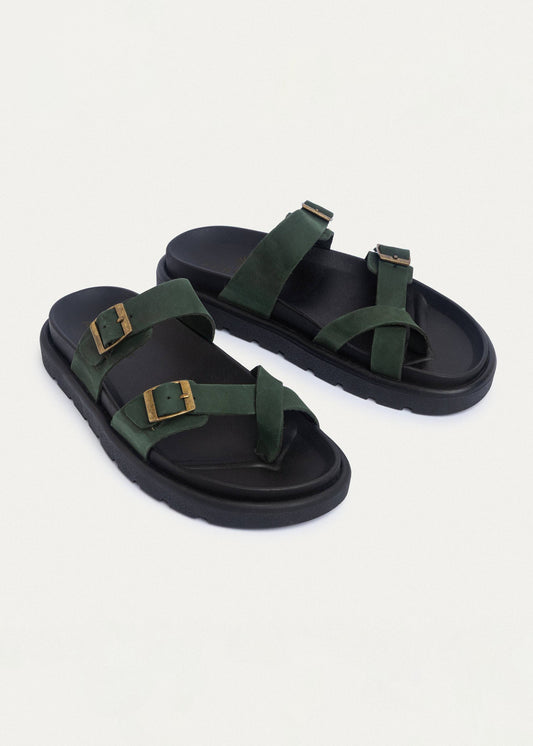 Urban Leather Soft Footbed Sandal — Olive