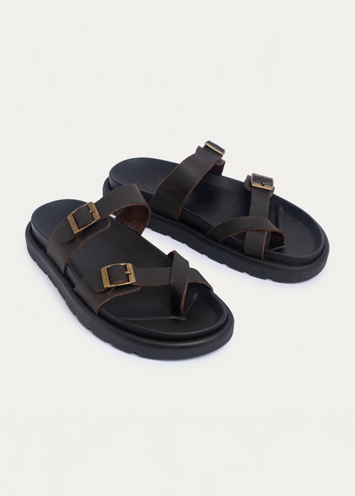 Urban Leather Soft Footbed Sandal — Brown