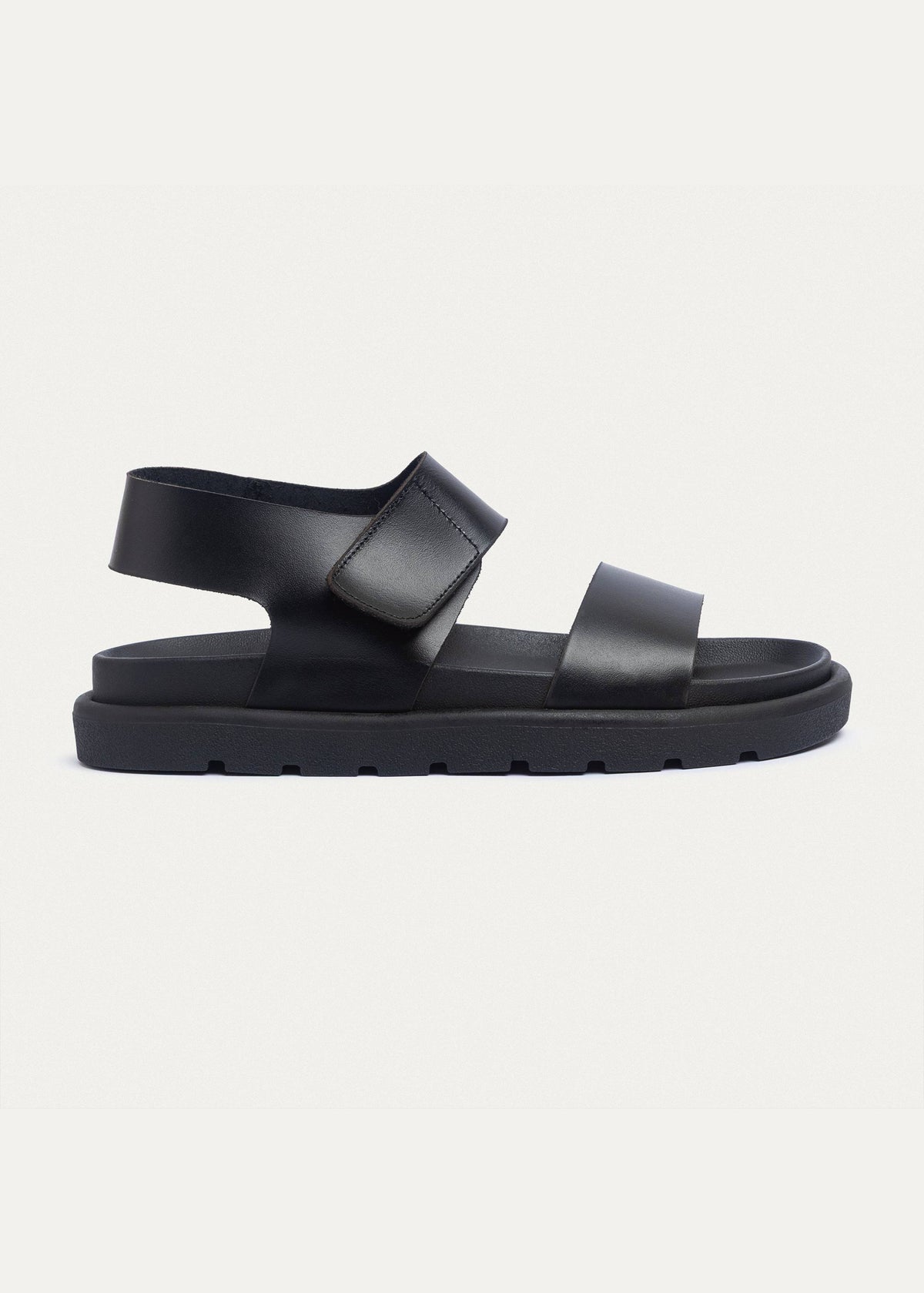 Leather Strap Sandal — Black