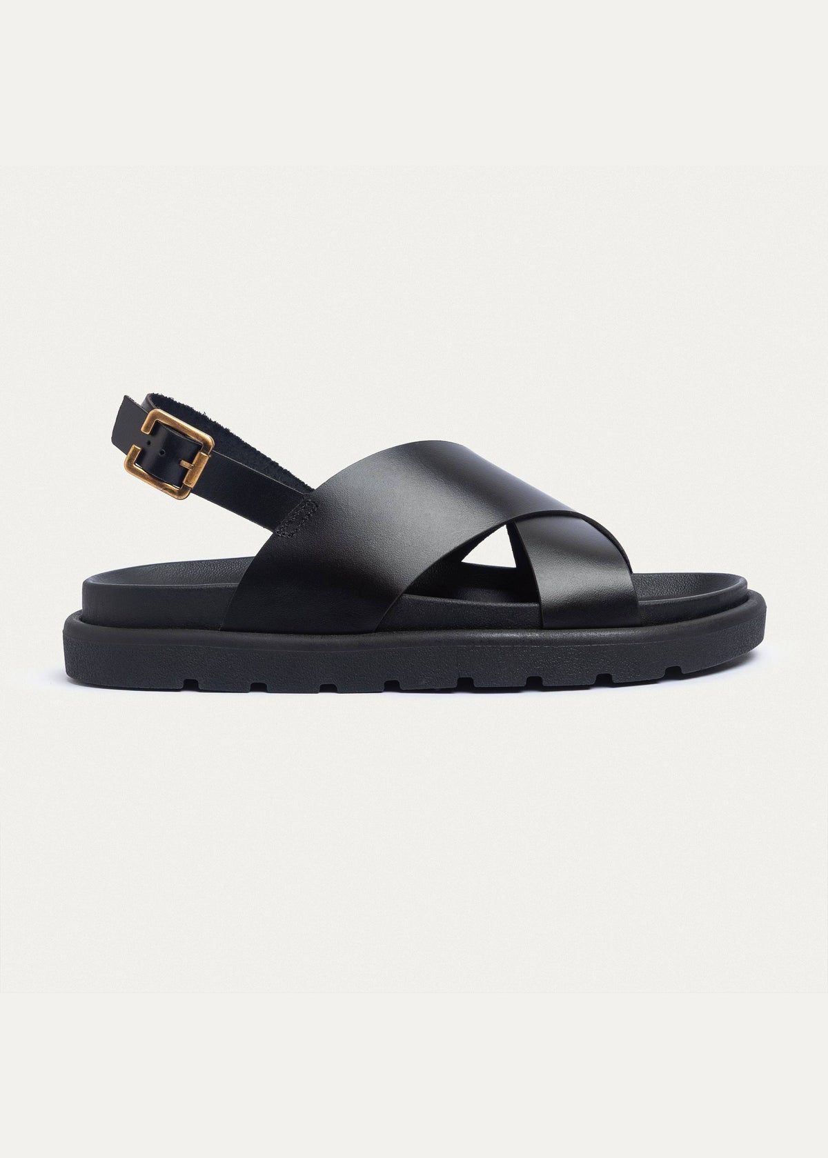 Urban Leather Soft Footbed Sandal II — Black