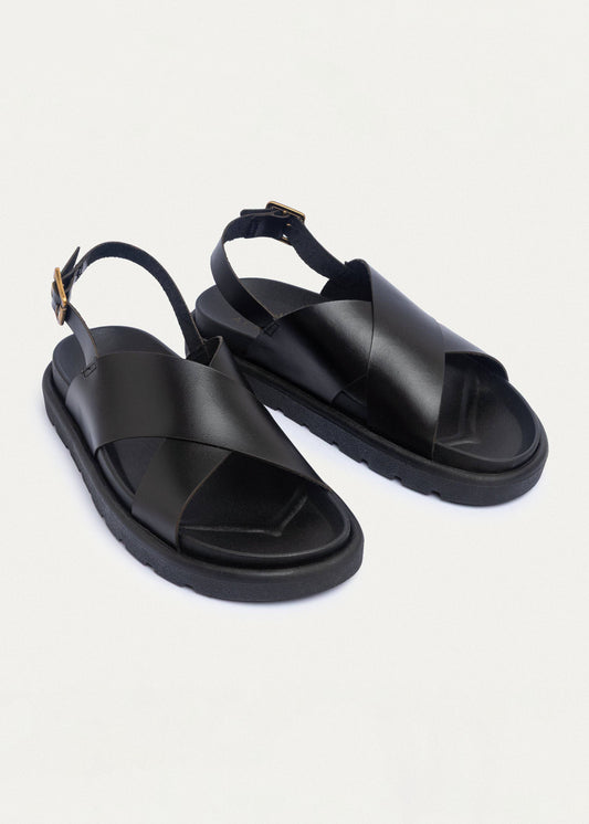 Urban Leather Soft Footbed Sandal II — Black