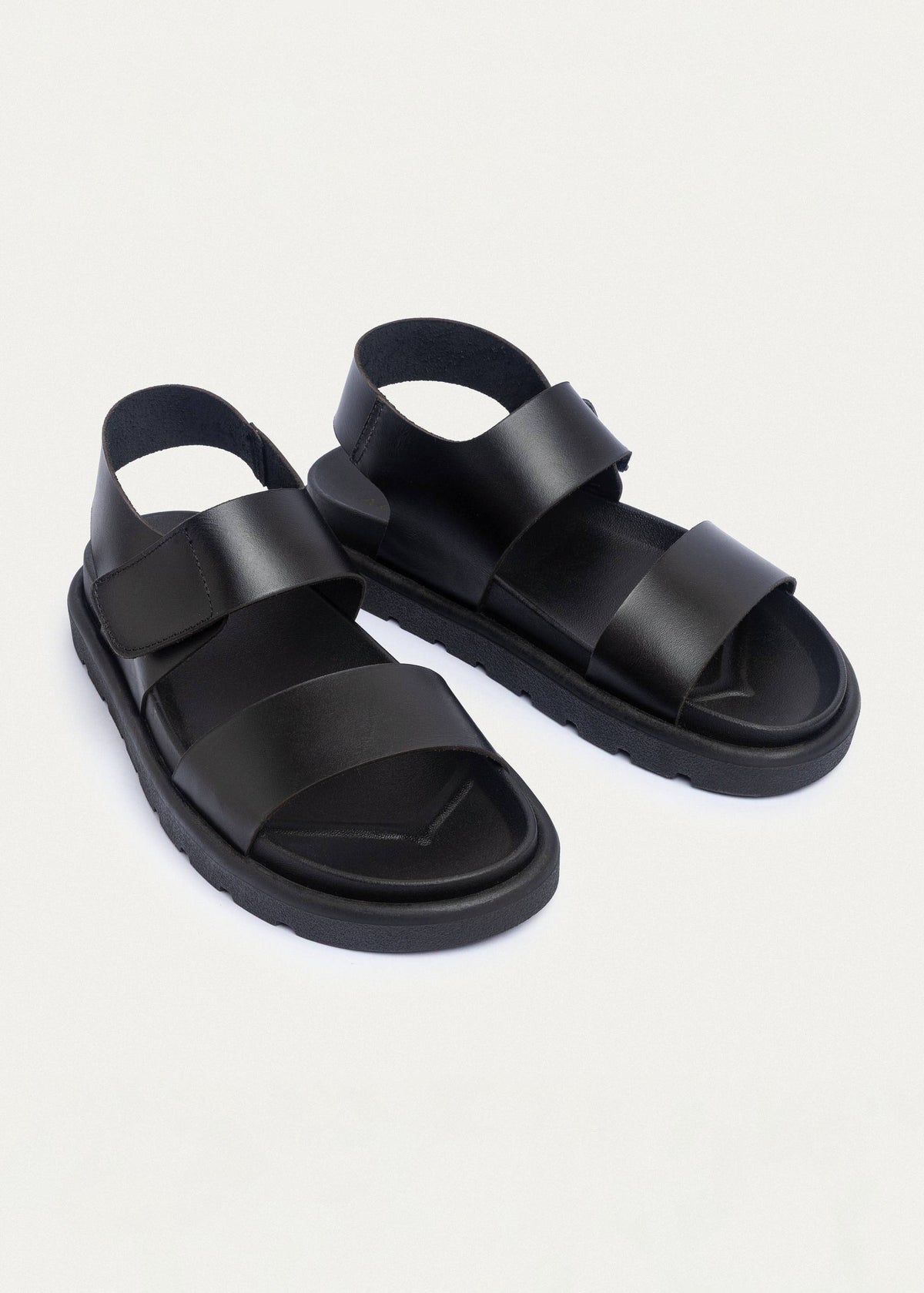 Leather Strap Sandal — Black