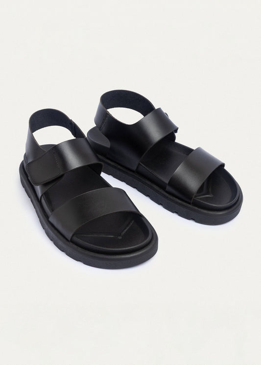 Leather Strap Sandal — Black