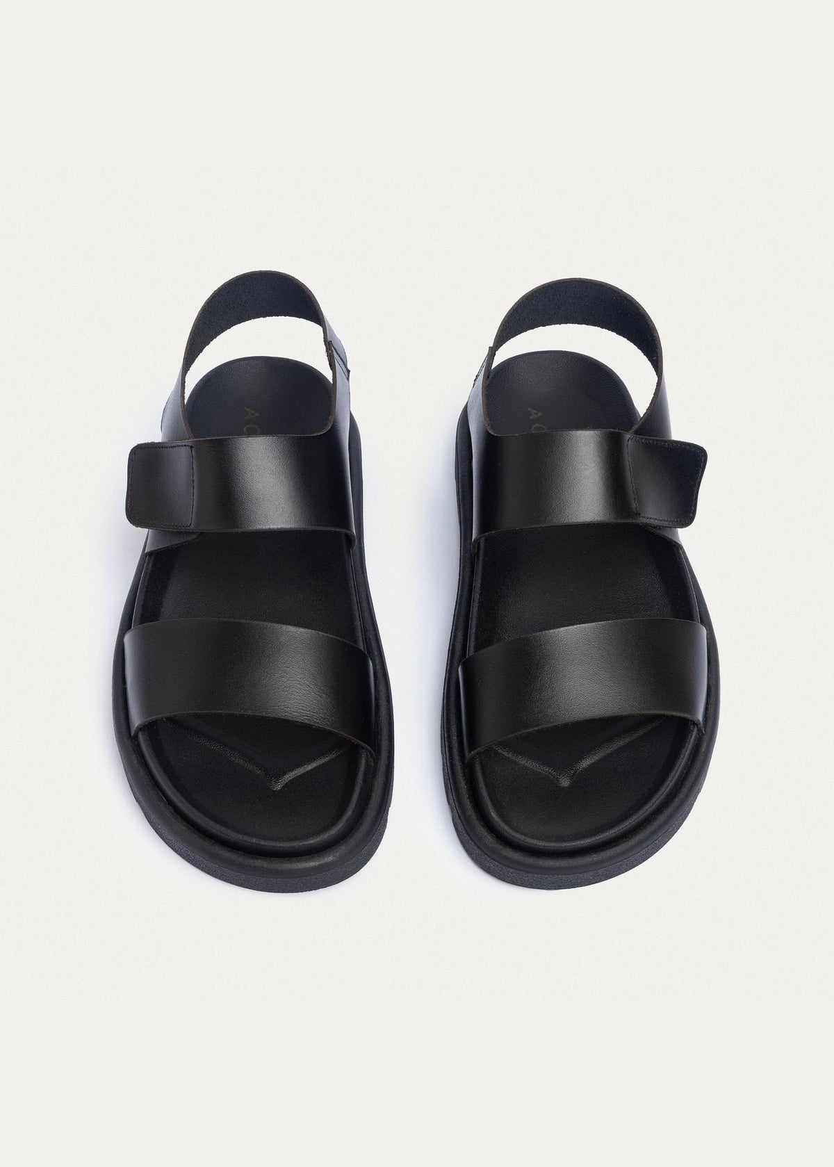 Leather Strap Sandal — Black