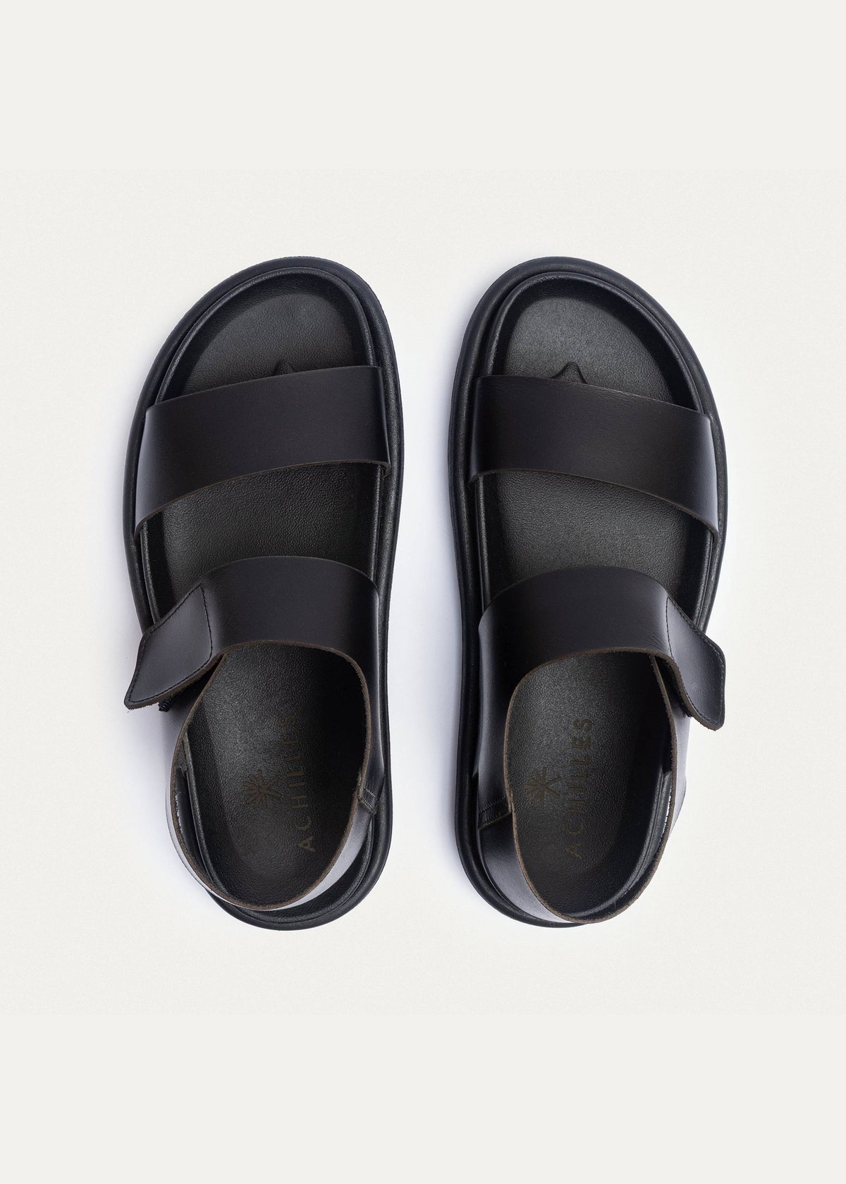 Leather Strap Sandal — Black
