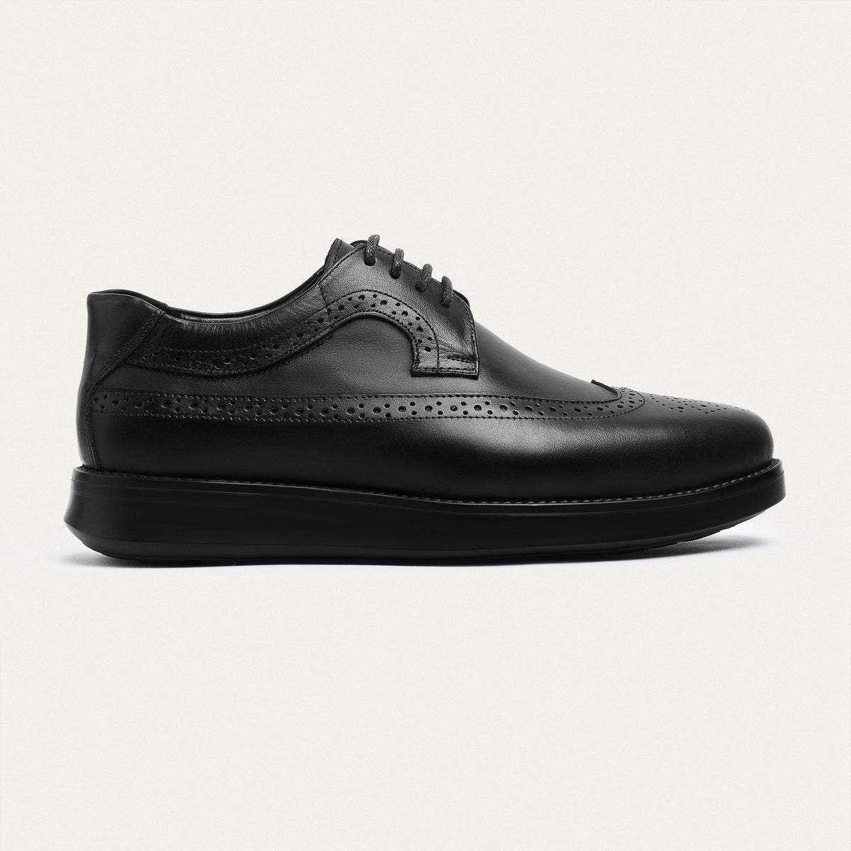 Leather Wingtip Oxford — Black