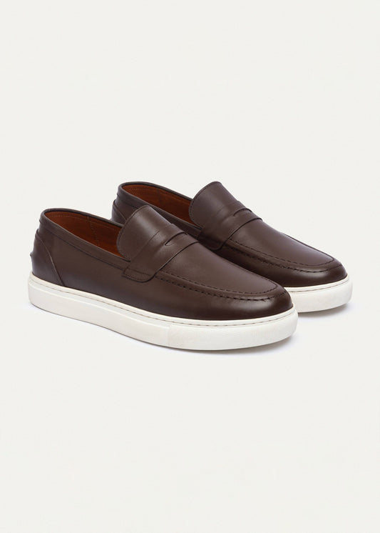 Leather Slip-On Loafer — Brown