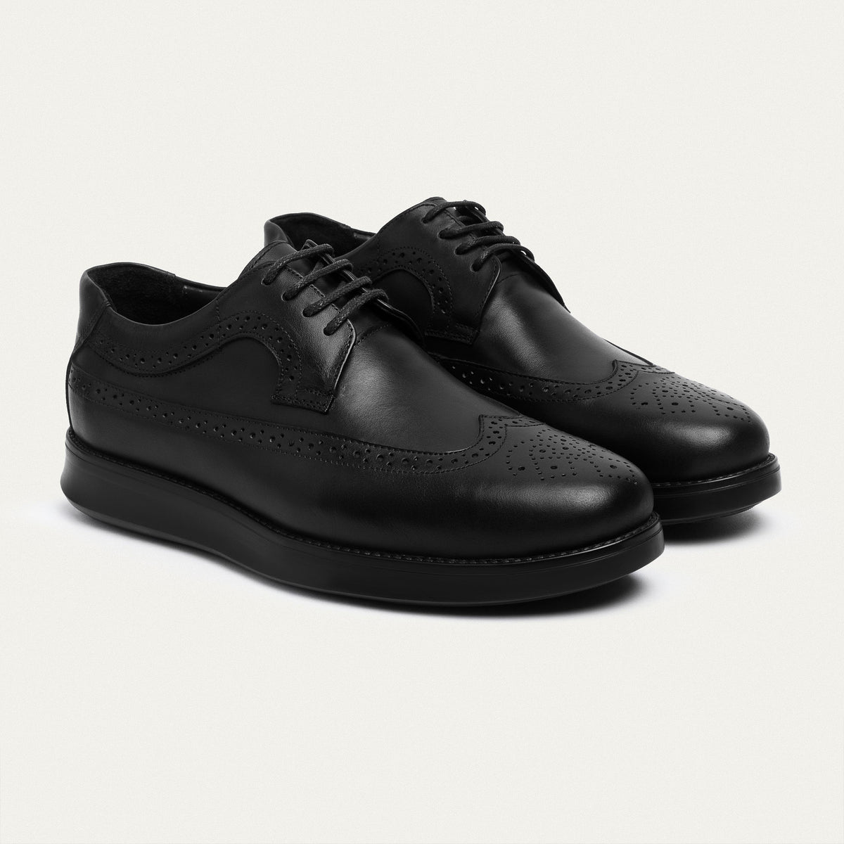 Leather Wingtip Oxford — Black