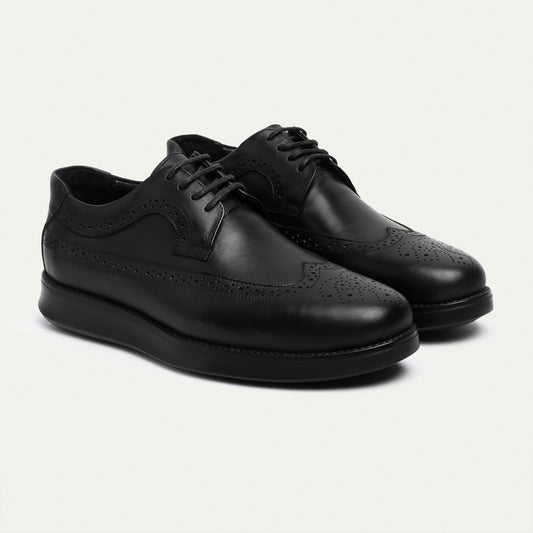 Leather Wingtip Oxford — Black