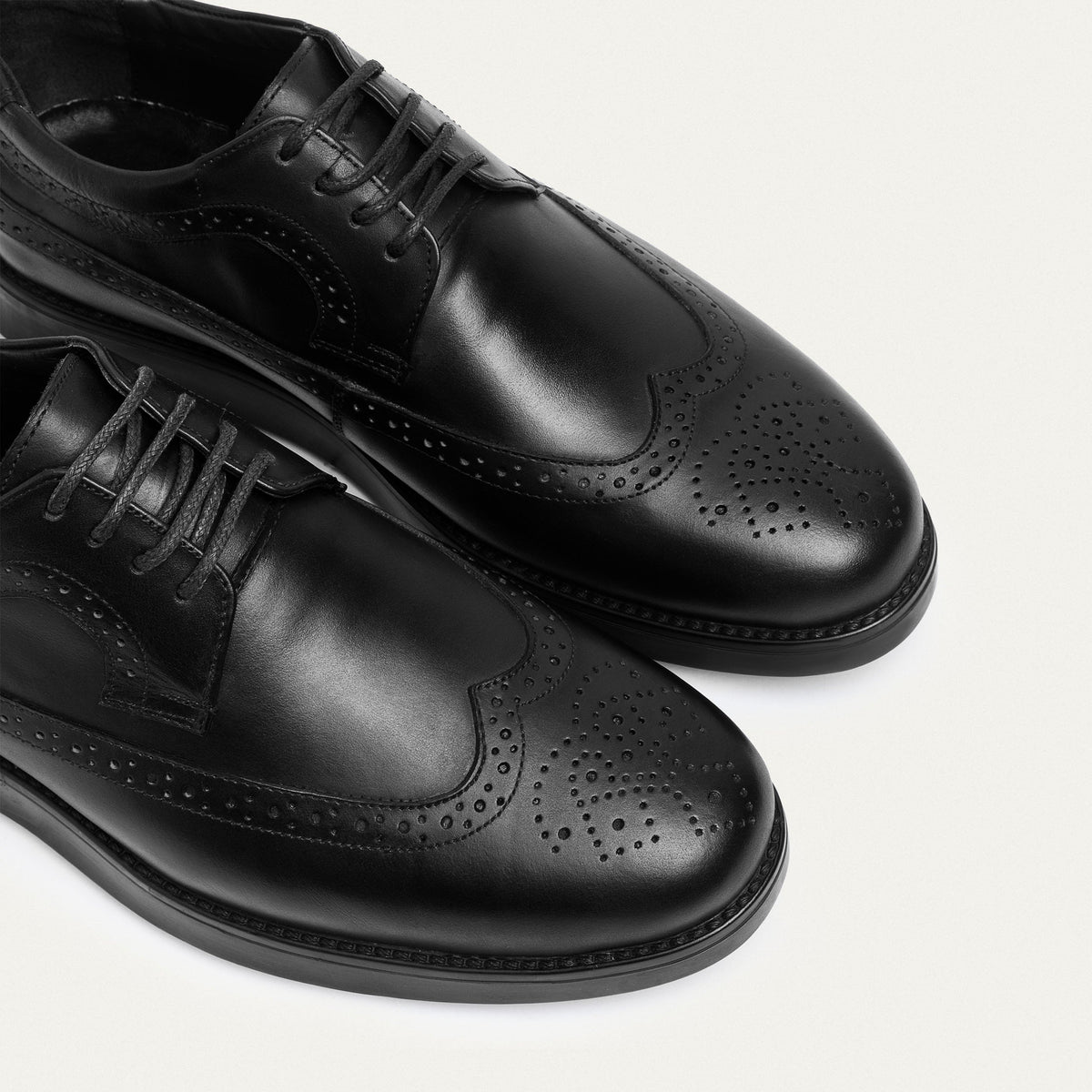 Leather Wingtip Oxford — Black