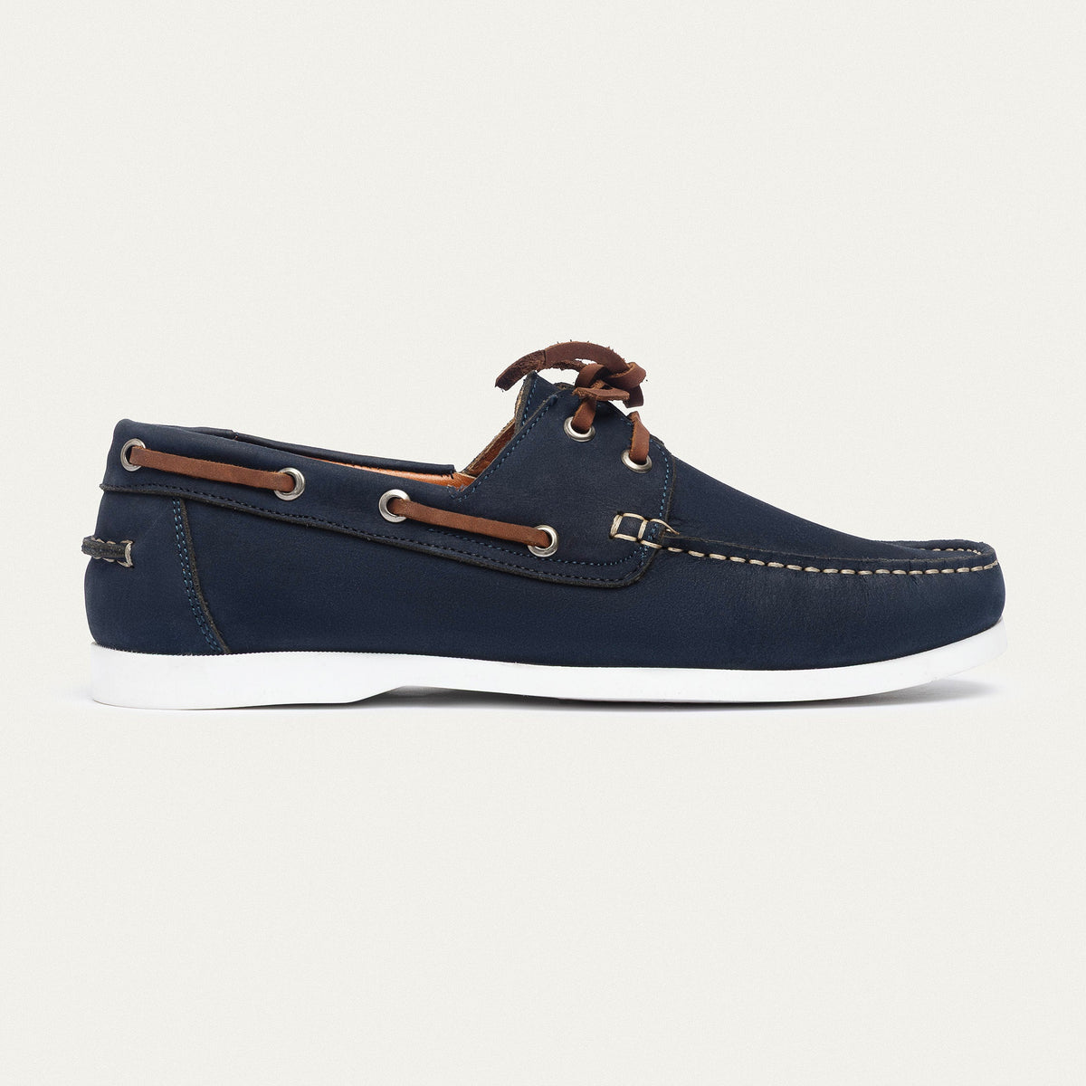 Leather Boat Shoe — Navy