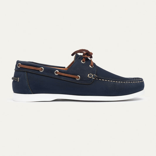 Leather Boat Shoe — Navy