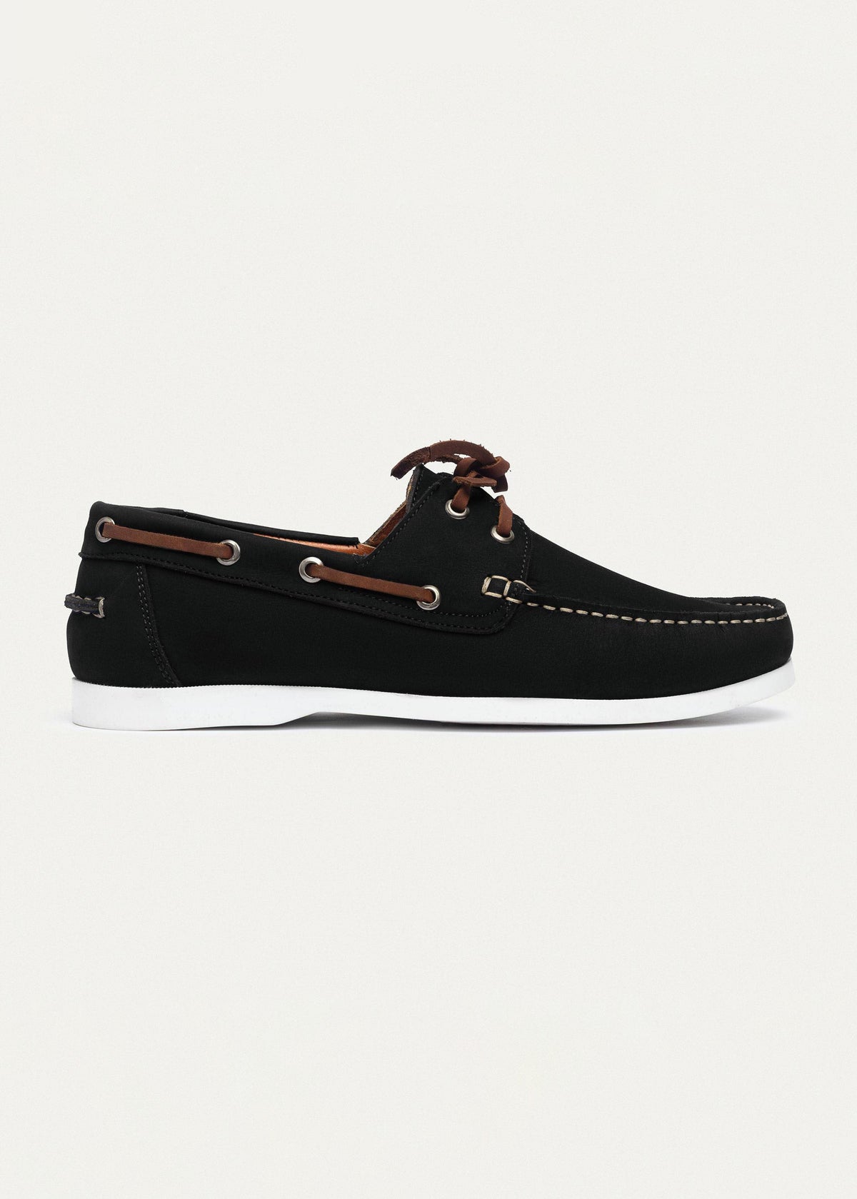 Leather Boat Shoe — Black