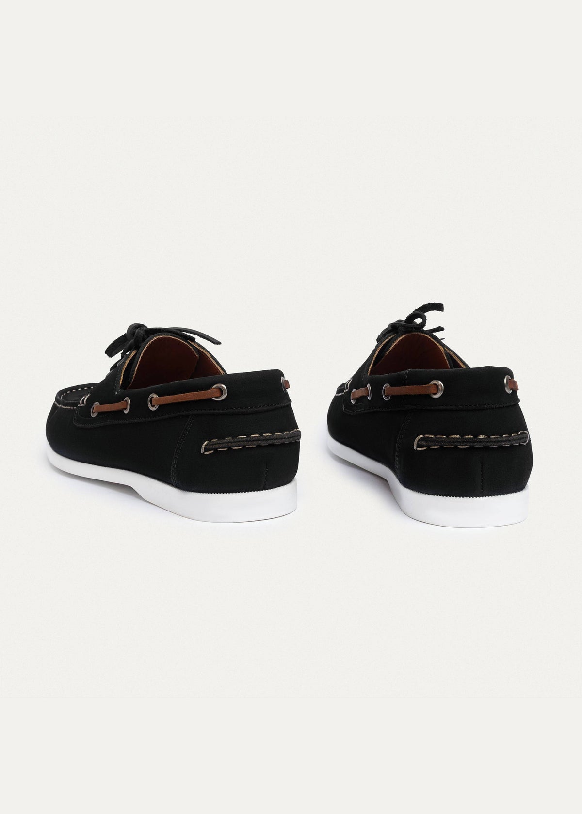 Leather Boat Shoe — Black