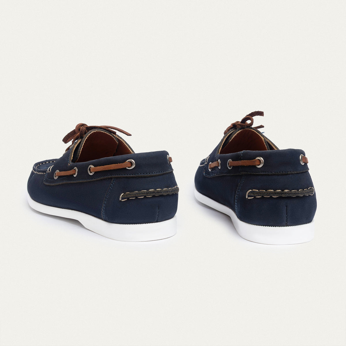 Leather Boat Shoe — Navy