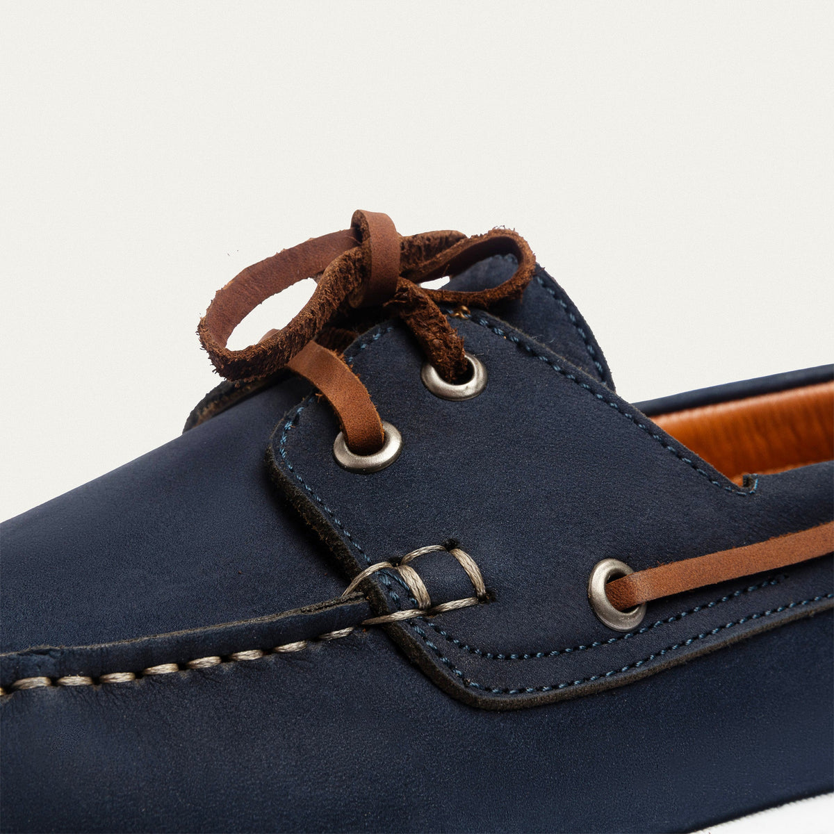 Leather Boat Shoe — Navy