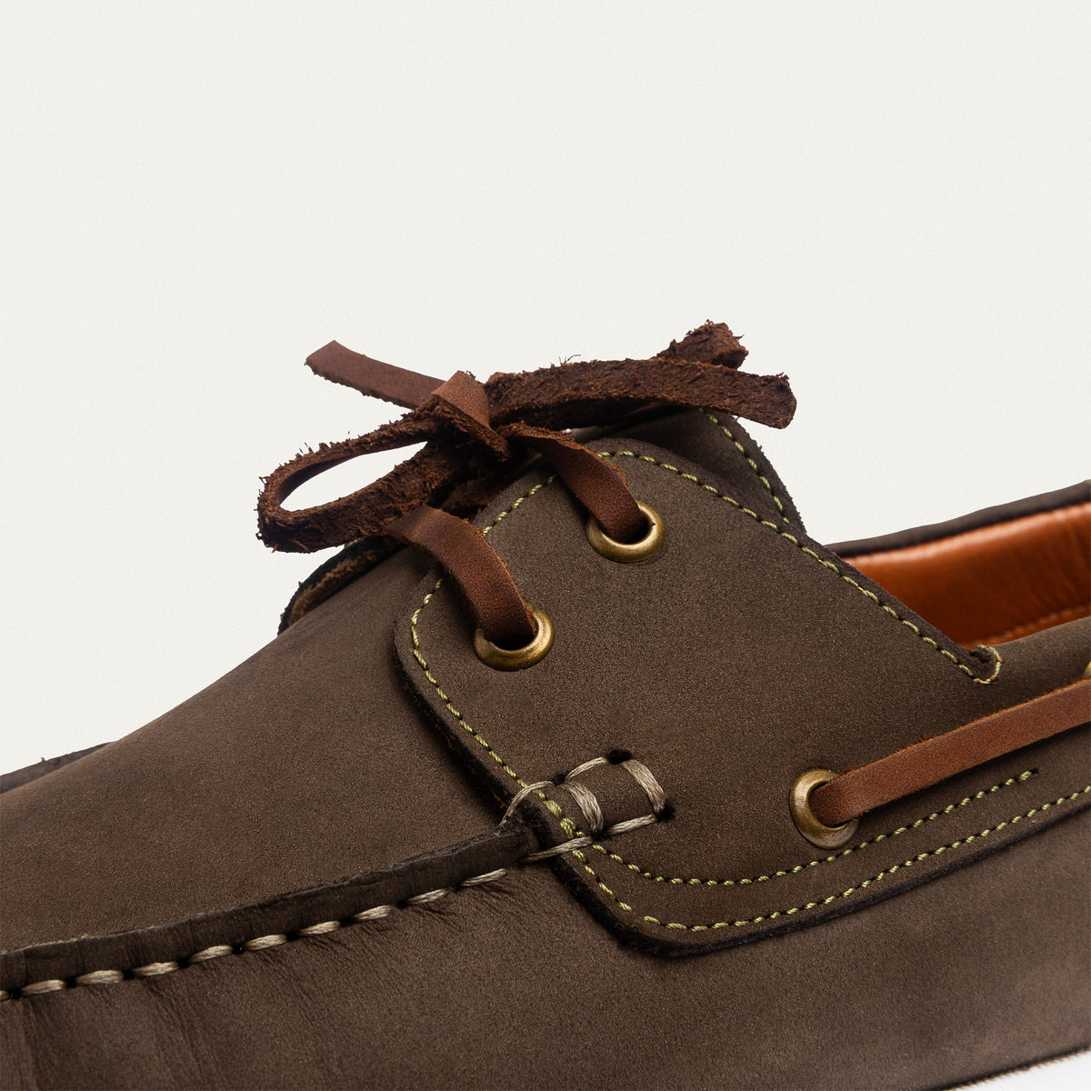 Leather Boat Shoe — Brown