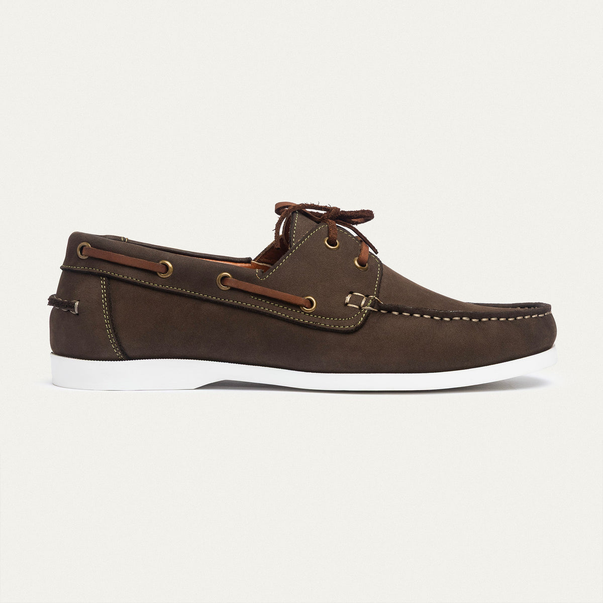 Leather Boat Shoe — Brown