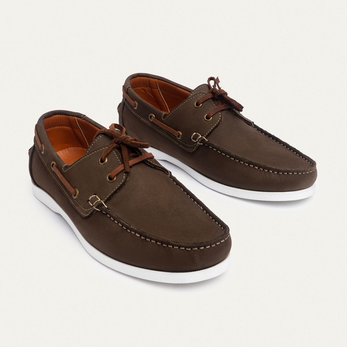 Leather Boat Shoe — Brown
