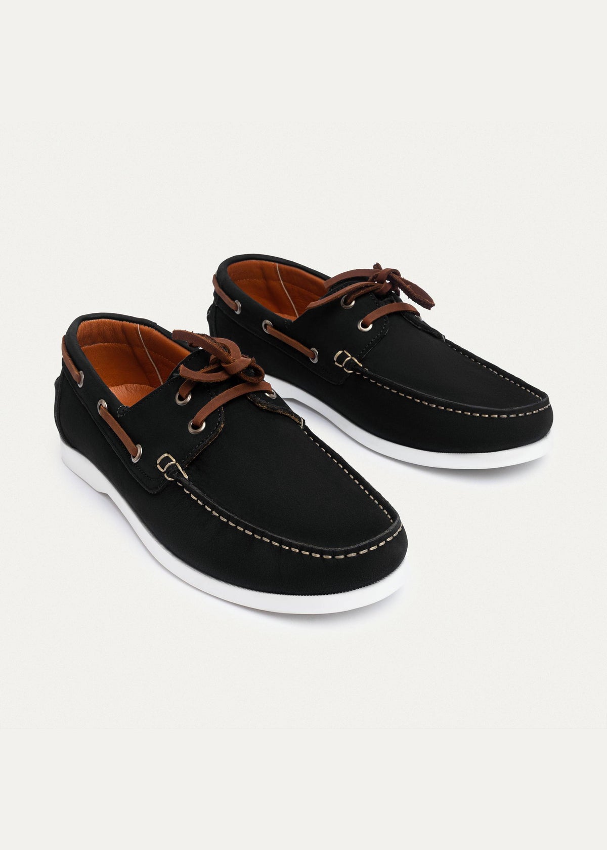 Leather Boat Shoe — Black