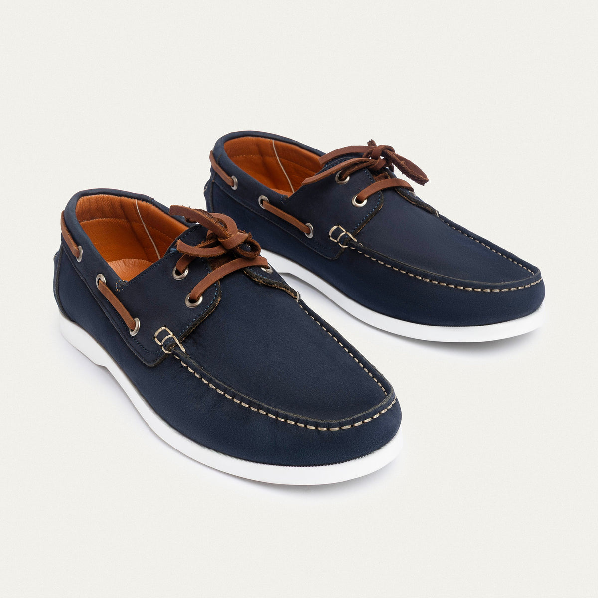 Leather Boat Shoe — Navy