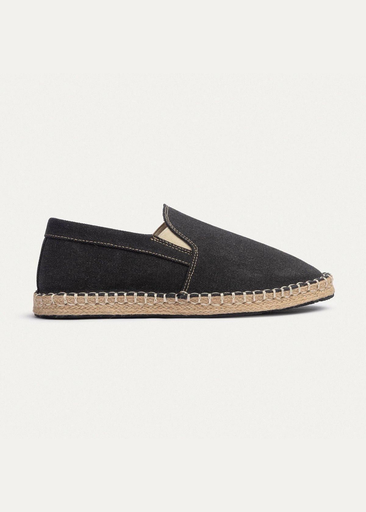 Washed Canvas Espadrille — Black